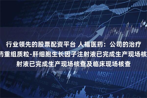 行业领先的股票配资平台 人福医药：公司的治疗用生物制品1类新药重组质粒-肝细胞生长因子注射液已完成生产现场核查及临床现场核查