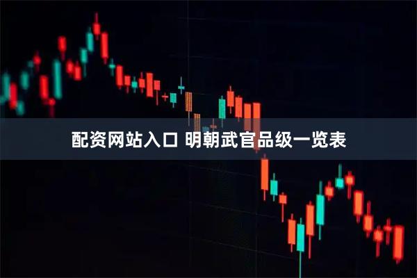 配资网站入口 明朝武官品级一览表